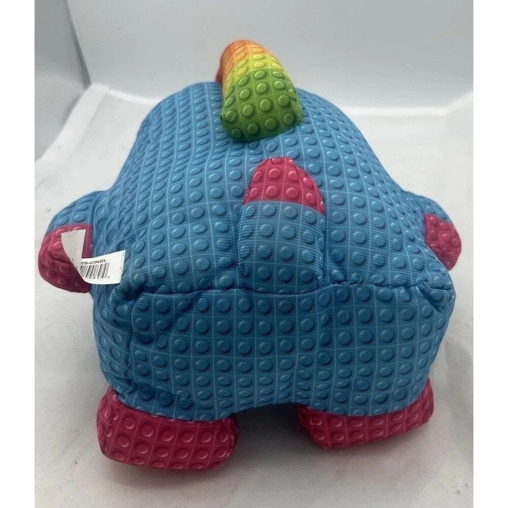 Nanco Blue Unicorn Plush 10” Pixel Block Style Stuffed Animal Pink White Toy
